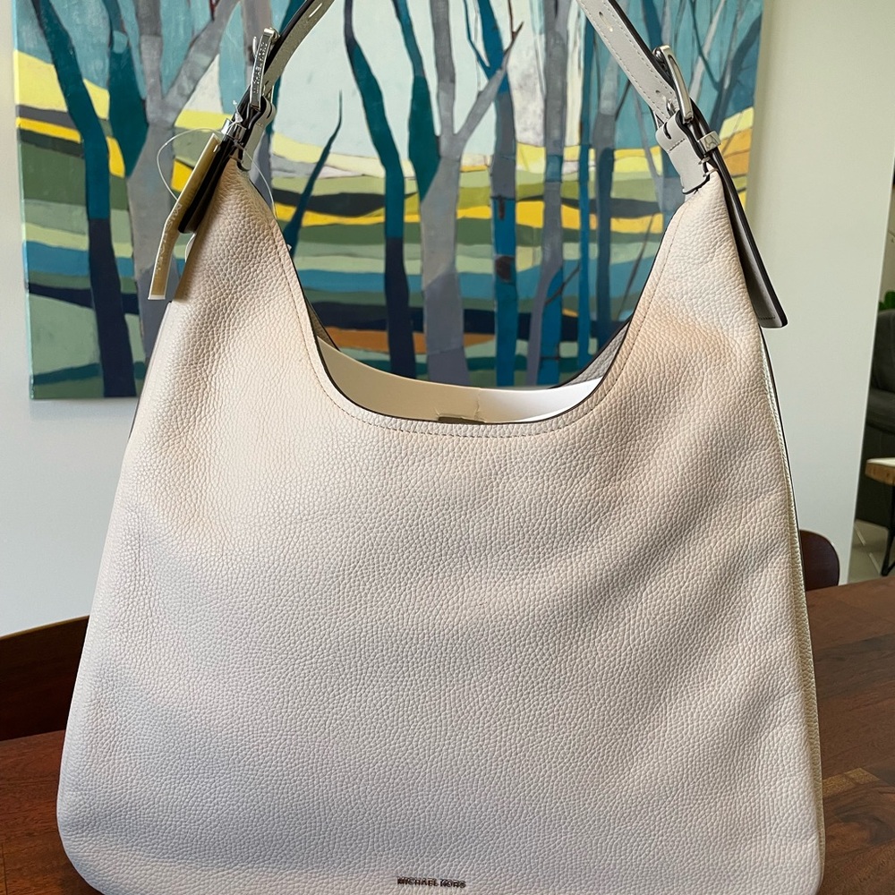 Michael Kors NWT Nolita Large Hobo Shoulder Light Sand Handbag